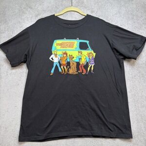 Scooby Doo T Shirt Mystery Machine Graphic Black Retro Cartoon Mens XL